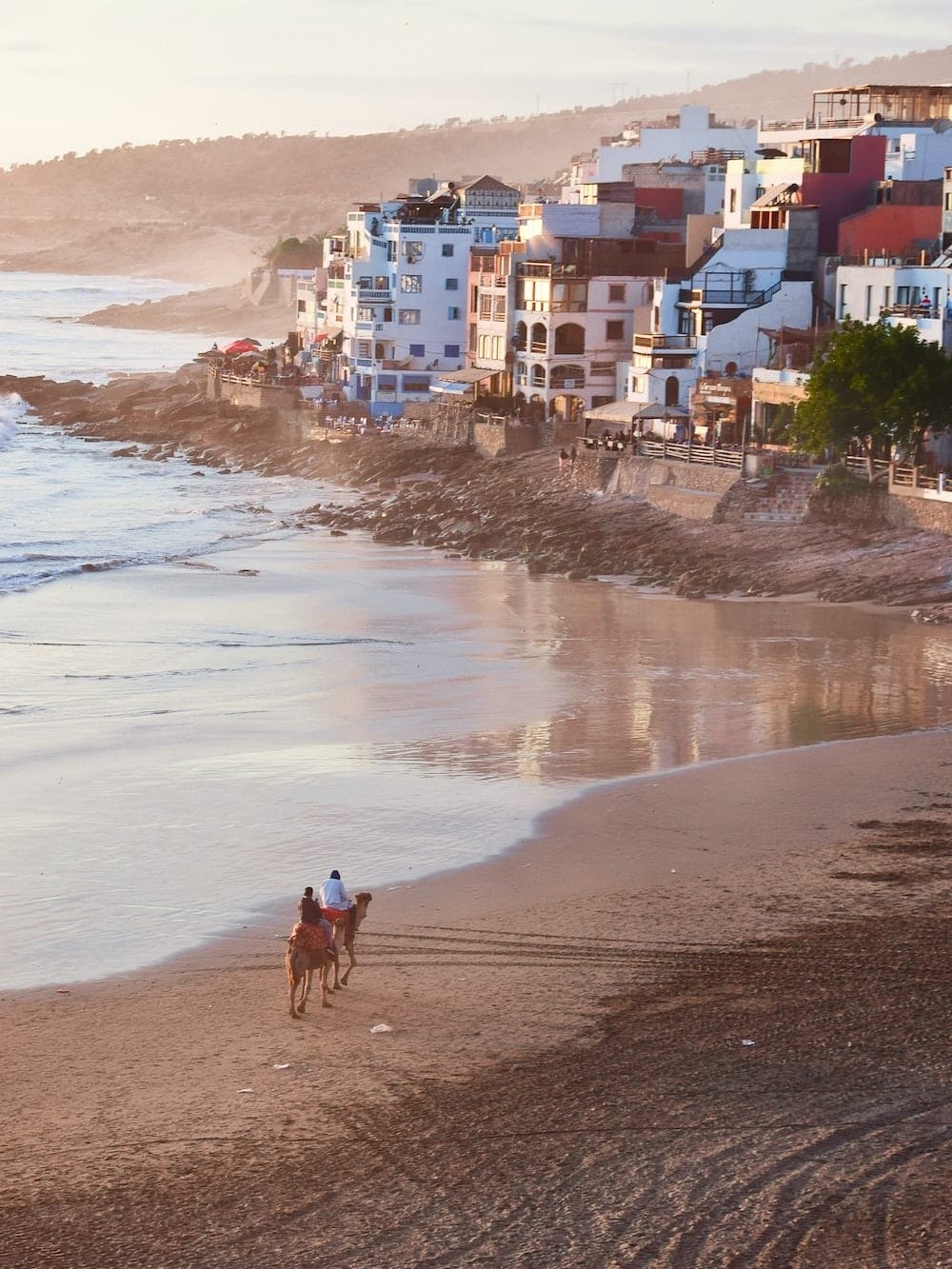 Coucher de soleil sur la baie de Taghazoute